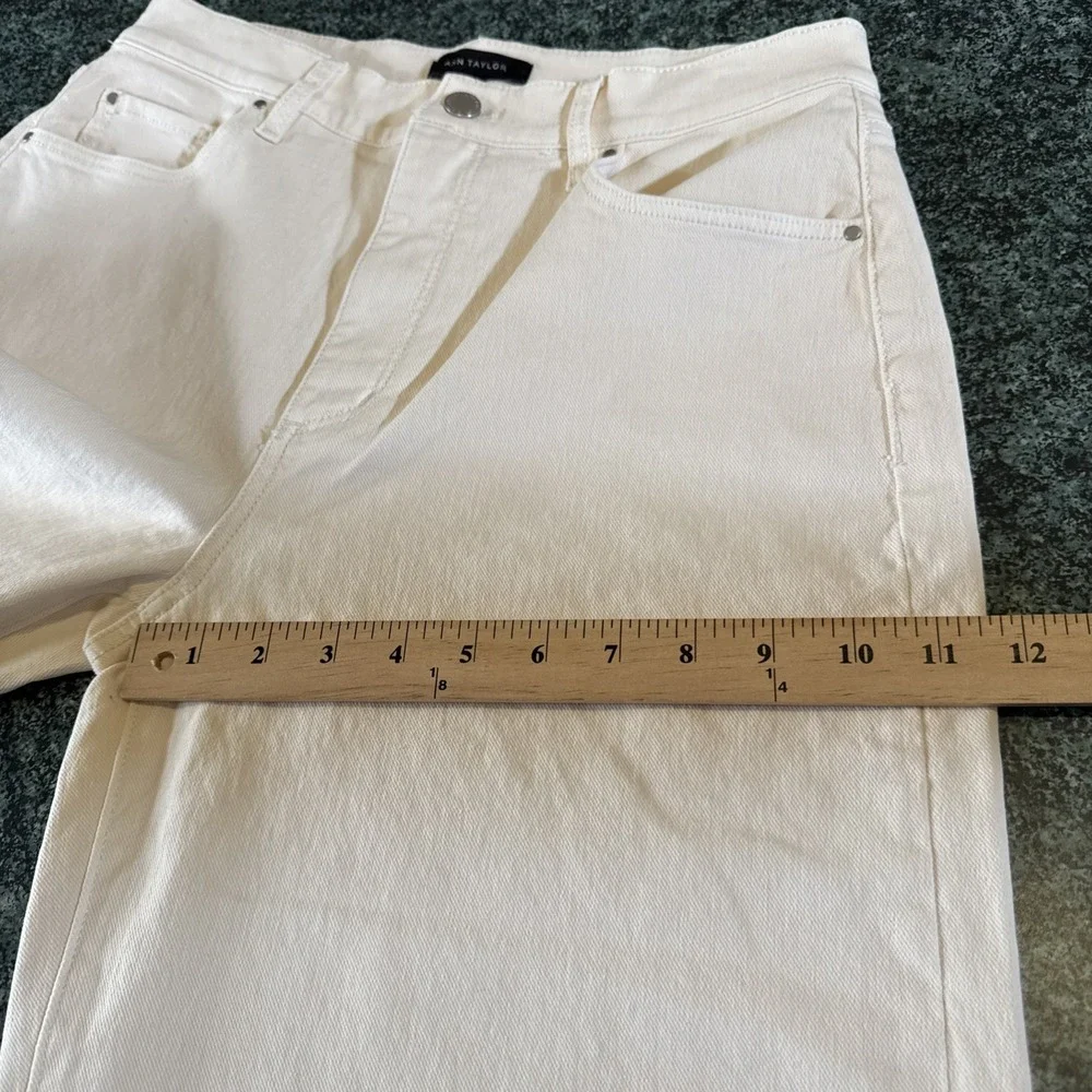 Ann Taylor Barrel Jeans High Rise Perfect Pocketing Cream/Ivory NEW Size 4